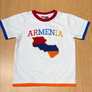 3guyn  Armenia Kids White Tee with Multicolor Map Detail